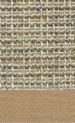 Sisal Salvador hirse 002 tæppe med kantbånd i beige 002